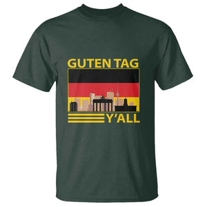 Germany T Shirt Guten Tag Y'all German Flag TS09 Dark Forest Green Print Your Wear
