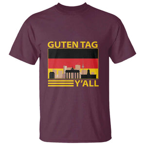 Germany T Shirt Guten Tag Y'all German Flag TS09 Maroon Print Your Wear