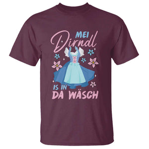 Oktoberfest T Shirt Mei Dirndl In Da Wasch German Girls Women TS09 Maroon Print Your Wear
