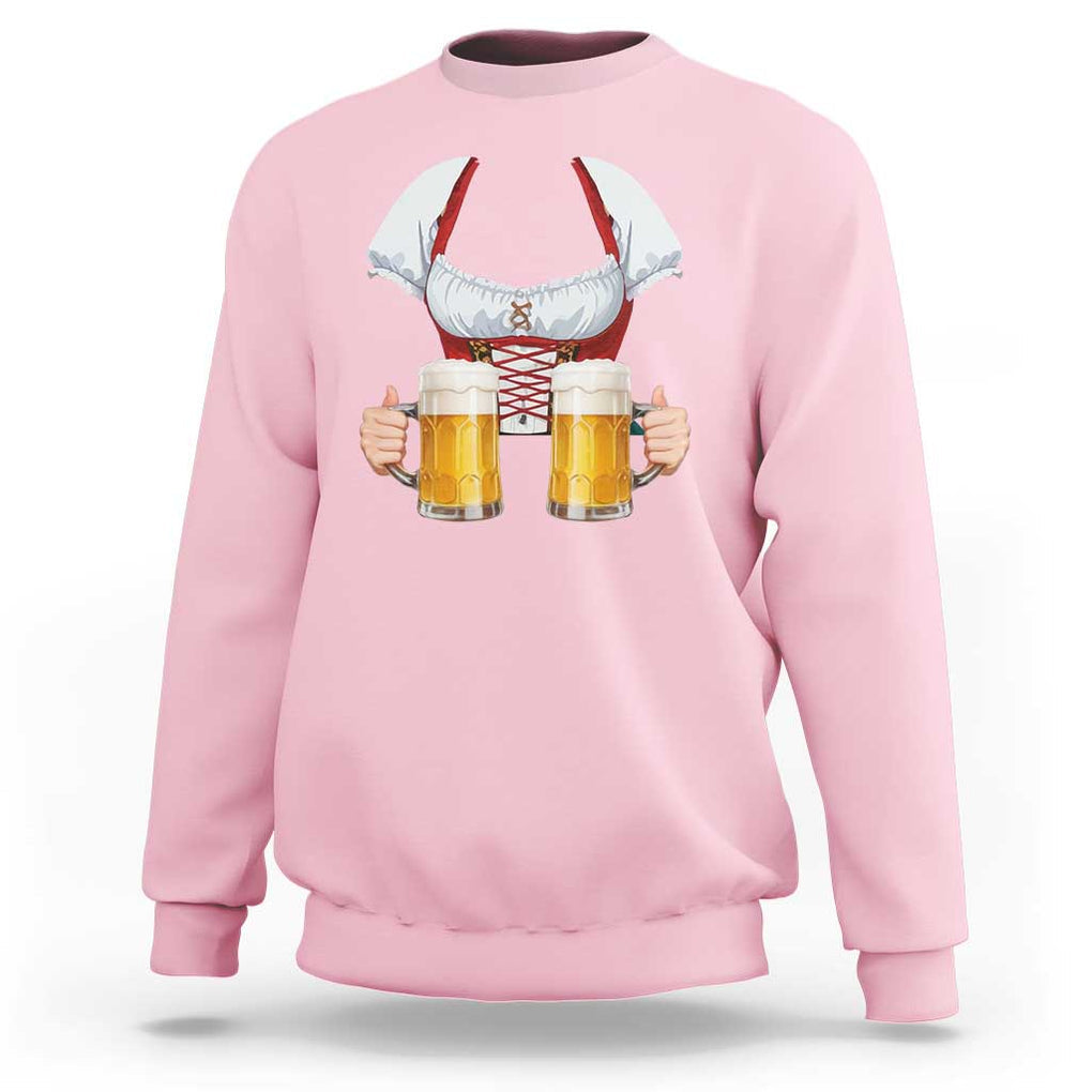 Oktoberfest Sweatshirt Drindl Simple Costume German Girls Women Beer Festival TS09 Light Pink Print Your Wear