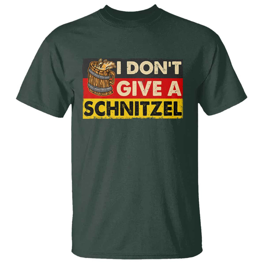 Oktoberfest T Shirt I Don't Give A Schnitzel German Beer TS09 Dark Forest Green Print Your Wear