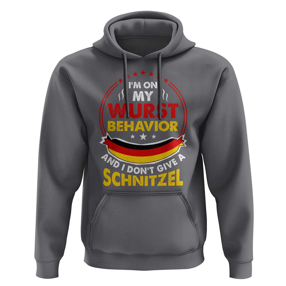 Oktoberfest Hoodie On My Wurst Behavior I Dont Give A Schnitzel German Beer TS09 Charcoal Print Your Wear
