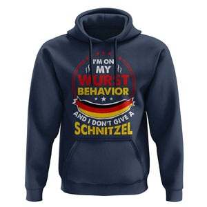 Oktoberfest Hoodie On My Wurst Behavior I Dont Give A Schnitzel German Beer TS09 Navy Print Your Wear