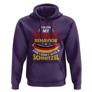Oktoberfest Hoodie On My Wurst Behavior I Dont Give A Schnitzel German Beer TS09 Purple Print Your Wear
