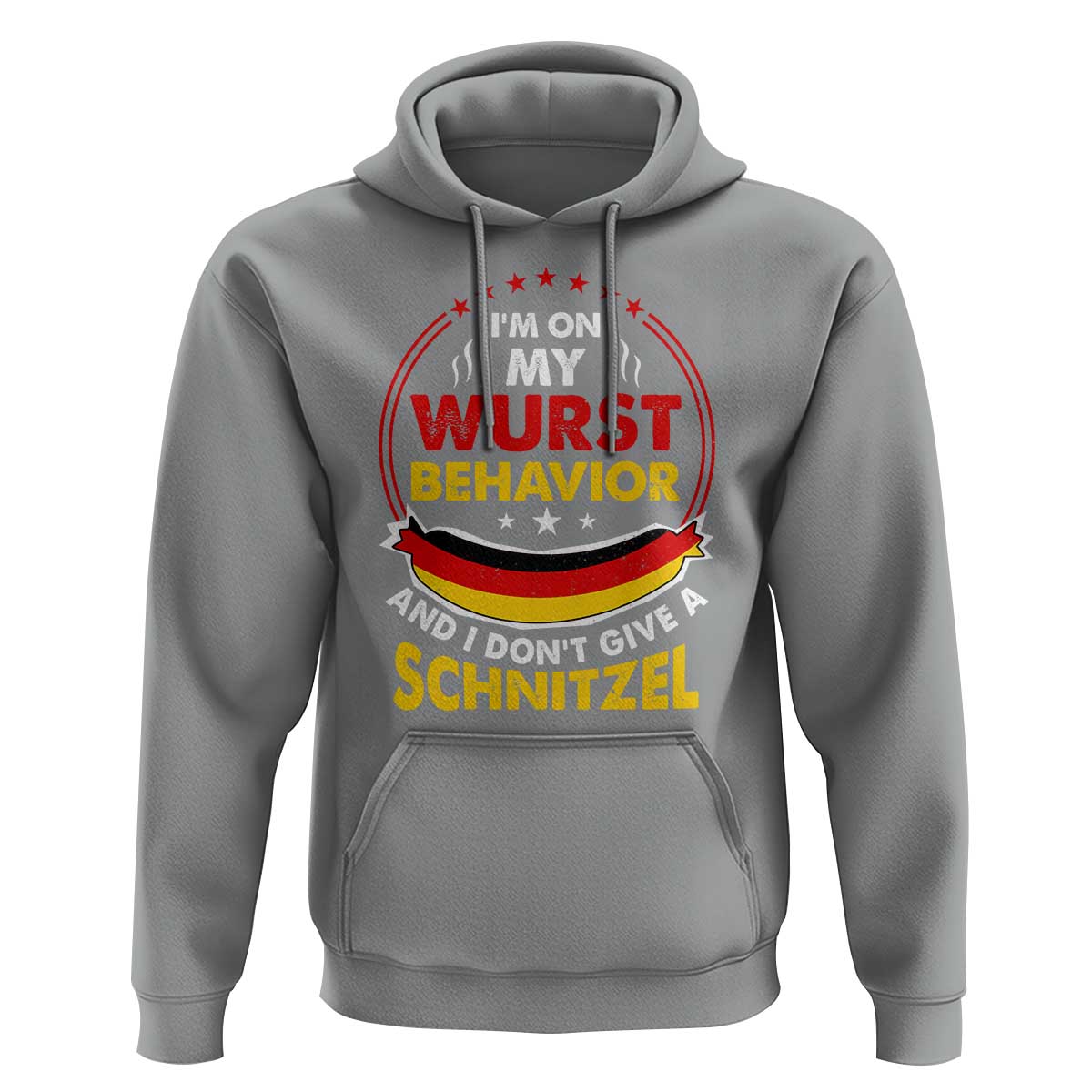Oktoberfest Hoodie On My Wurst Behavior I Dont Give A Schnitzel German Beer TS09 Sport Gray Print Your Wear