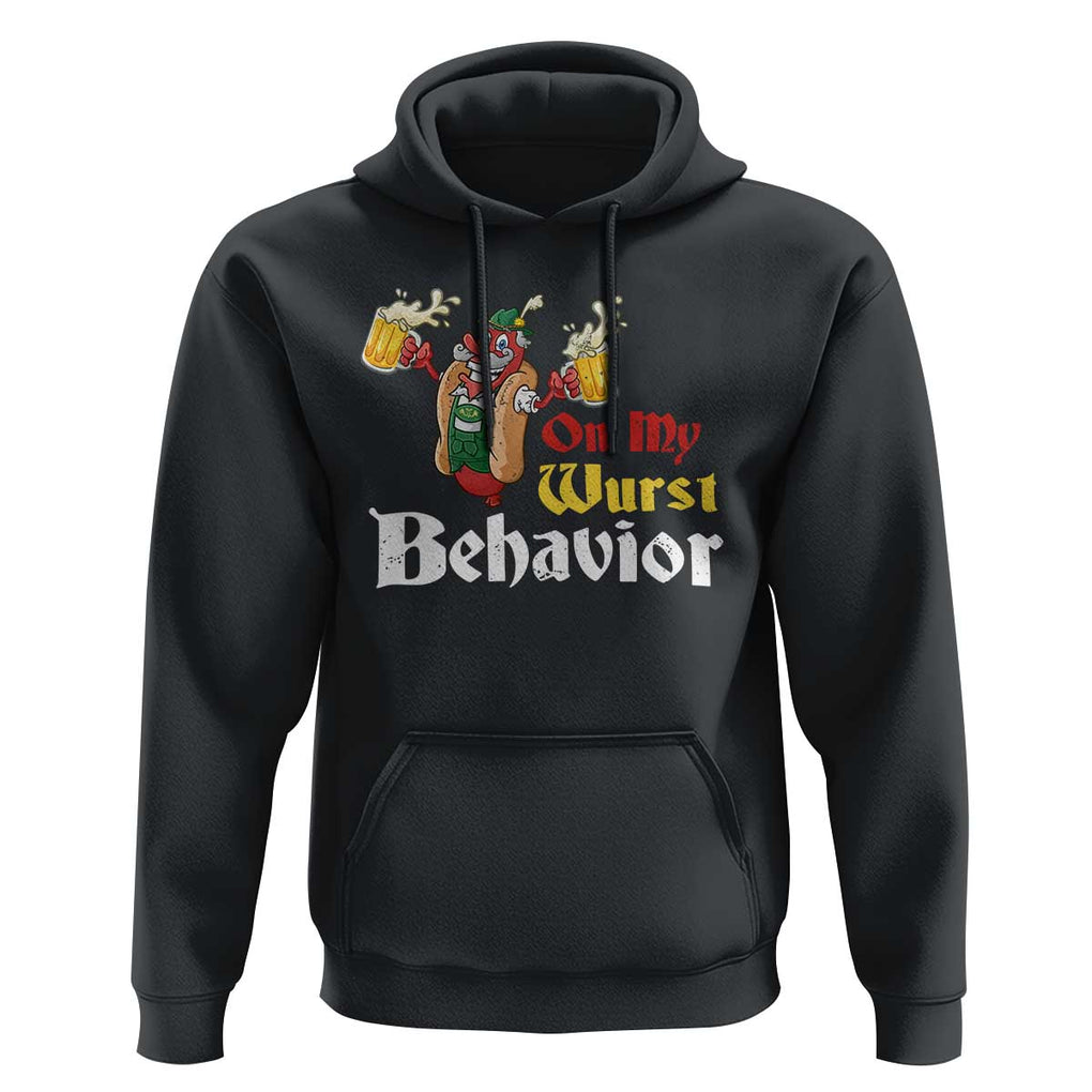 Oktoberfest Hoodie On My Wurst Behavior German Beer Sausage TS09 Black Print Your Wear