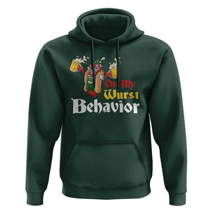 Oktoberfest Hoodie On My Wurst Behavior German Beer Sausage TS09 Dark Forest Green Print Your Wear