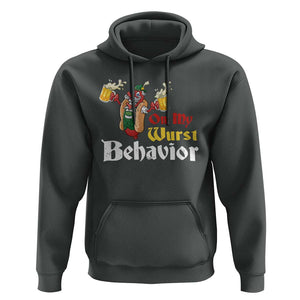 Oktoberfest Hoodie On My Wurst Behavior German Beer Sausage TS09 Dark Heather Print Your Wear