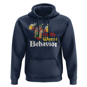 Oktoberfest Hoodie On My Wurst Behavior German Beer Sausage TS09 Navy Print Your Wear