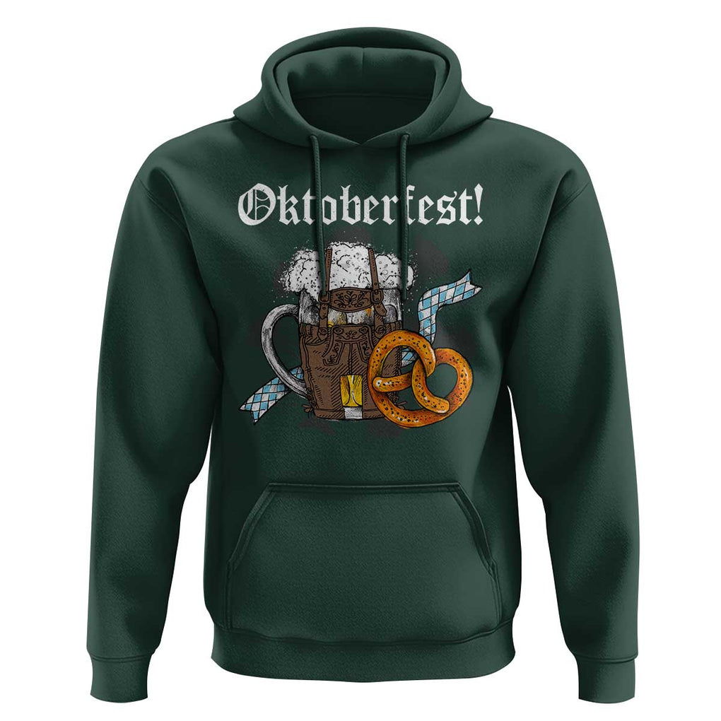 Oktoberfest Hoodie Bavaria German Beer Pretzel TS09 Dark Forest Green Print Your Wear