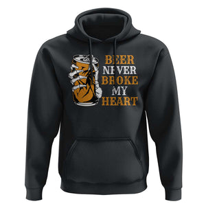Funny Beer Lover Hoodie Beer Never Broke My Heart TS09 Black Print Your Wear