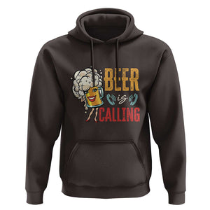 Funny Beer Is Calling Hoodie TS09 Dark Chocolate Print Your Wear