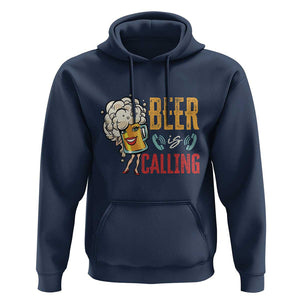 Funny Beer Is Calling Hoodie TS09 Navy Print Your Wear