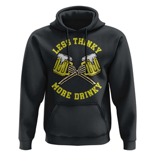Funny Beer Lover Hoodie Less Thinky More Drinky Skeleton TS09 Black Print Your Wear