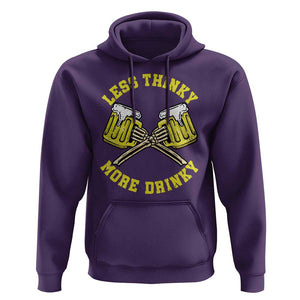 Funny Beer Lover Hoodie Less Thinky More Drinky Skeleton TS09 Purple Print Your Wear