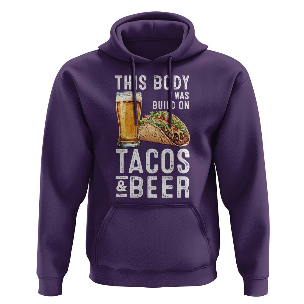 Funny Beer Lover Hoodie This Body Was Built On Tacos and Beer TS09 Purple Print Your Wear