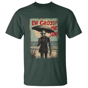 Funny Vampire T Shirt Ew Gross The Sun Sunny Beach Trip Halloween TS09 Dark Forest Green Print Your Wear