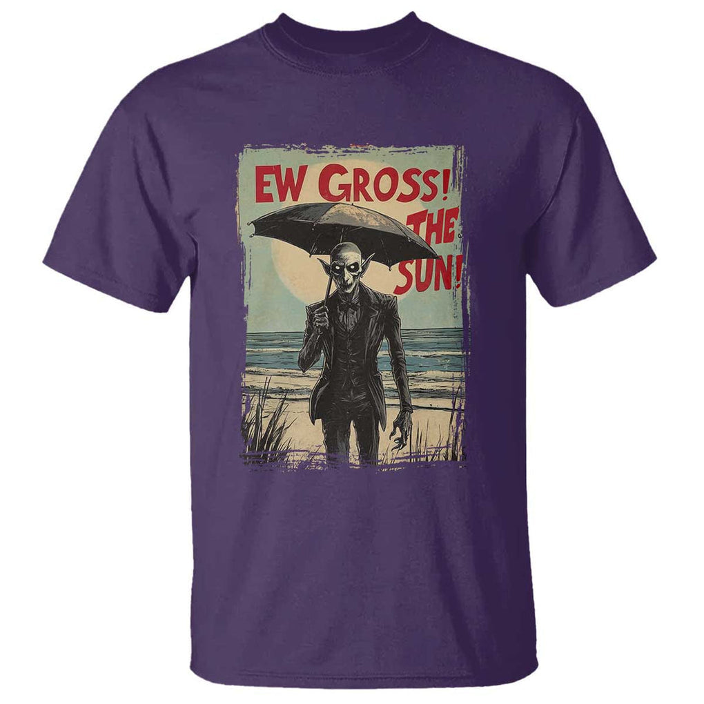 Funny Vampire T Shirt Ew Gross The Sun Sunny Beach Trip Halloween TS09 Purple Print Your Wear