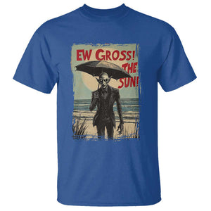 Funny Vampire T Shirt Ew Gross The Sun Sunny Beach Trip Halloween TS09 Royal Blue Print Your Wear