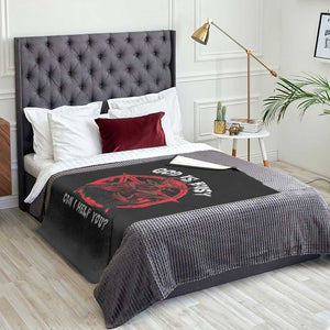 Satan Throw Blanket God Is Busy Can I Help You Baphomet Satanic Goat TS09 Print Your Wear