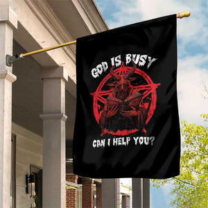 Satan Garden Flag God Is Busy Can I Help You Baphomet Satanic Goat TS09 Print Your Wear
