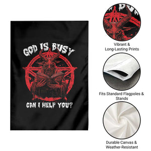 Satan Garden Flag God Is Busy Can I Help You Baphomet Satanic Goat TS09 Print Your Wear