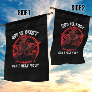 Satan Garden Flag God Is Busy Can I Help You Baphomet Satanic Goat TS09 Print Your Wear
