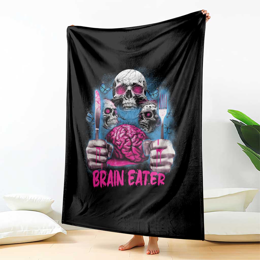 Horror Zombie Throw Blanket Braineater Eat Brain Scary Creepy Halloween TS09 Print Your Wear