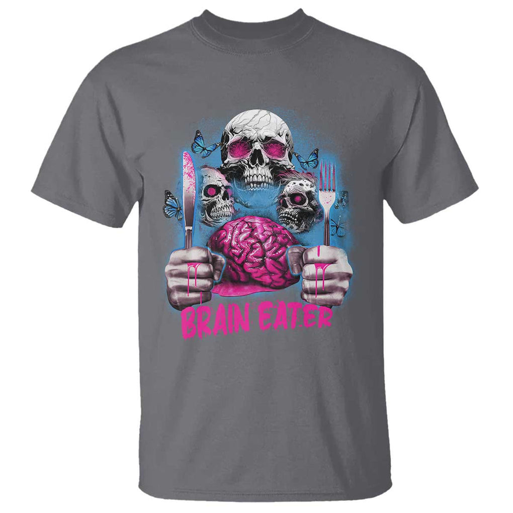 Horror Zombie T Shirt Braineater Eat Brain Scary Creepy Halloween TS09 Charcoal Print Your Wear