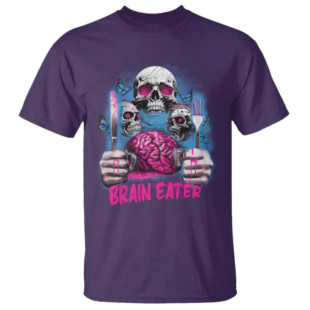 Horror Zombie T Shirt Braineater Eat Brain Scary Creepy Halloween TS09 Purple Print Your Wear