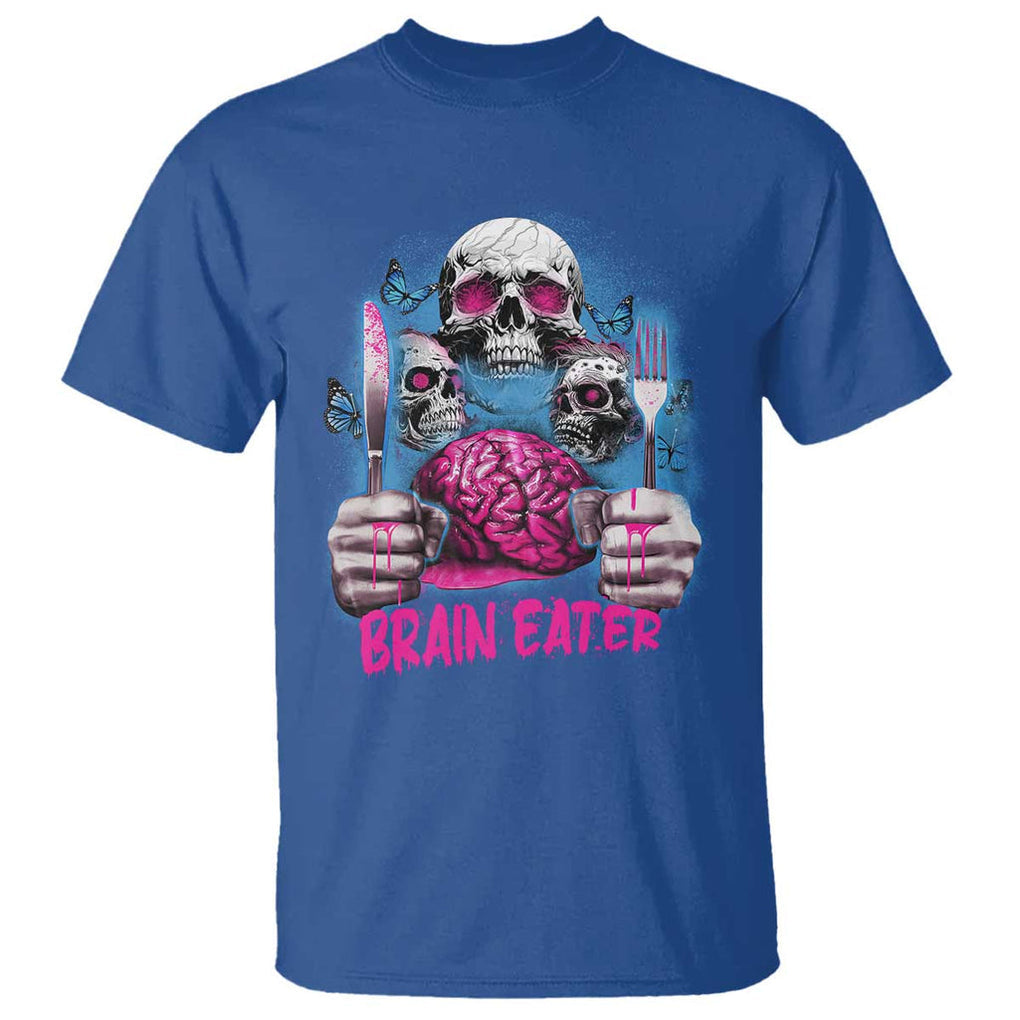 Horror Zombie T Shirt Braineater Eat Brain Scary Creepy Halloween TS09 Royal Blue Print Your Wear