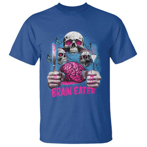 Horror Zombie T Shirt Braineater Eat Brain Scary Creepy Halloween TS09 Royal Blue Print Your Wear