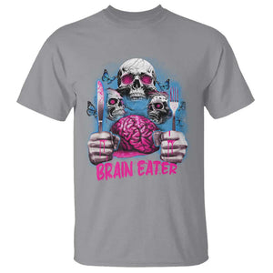 Horror Zombie T Shirt Braineater Eat Brain Scary Creepy Halloween TS09 Sport Gray Print Your Wear