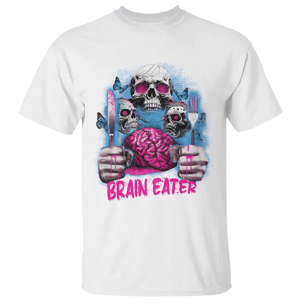 Horror Zombie T Shirt Braineater Eat Brain Scary Creepy Halloween TS09 White Print Your Wear