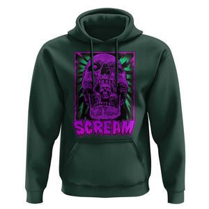 Horror Halloween Hoodie Scream Creepy Skull TS09 Dark Forest Green Print Your Wear