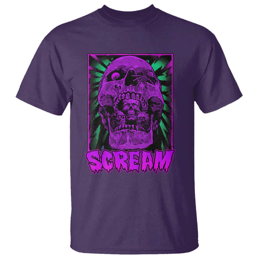 Horror Halloween T Shirt Scream Creepy Skull TS09 Purple Print Your Wear