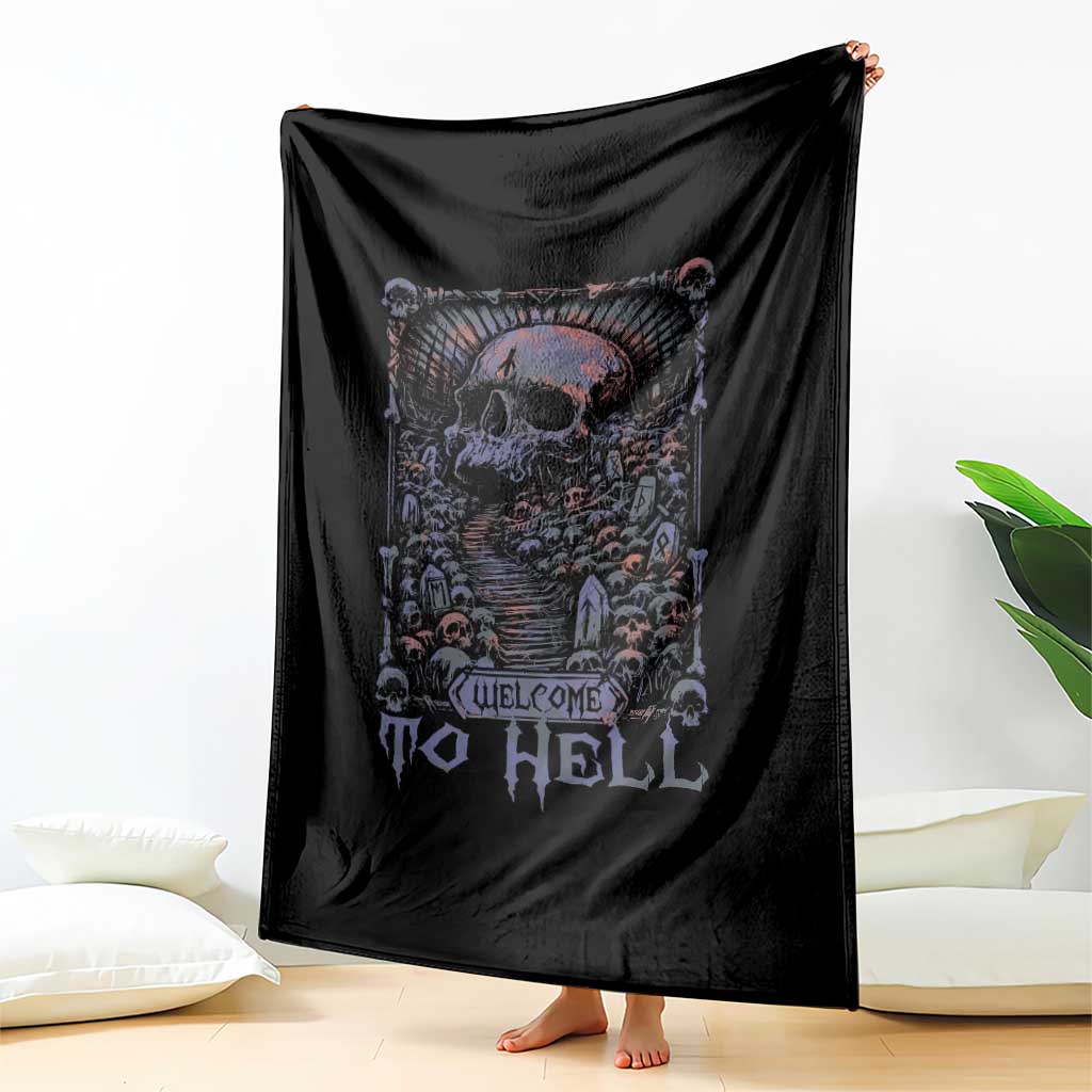 Horror Halloween Throw Blanket Welcome To Hell Creepy Skull TS09 Print Your Wear