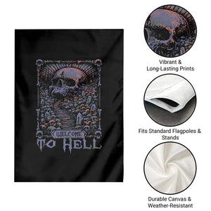 Horror Halloween Garden Flag Welcome To Hell Creepy Skull TS09 Print Your Wear