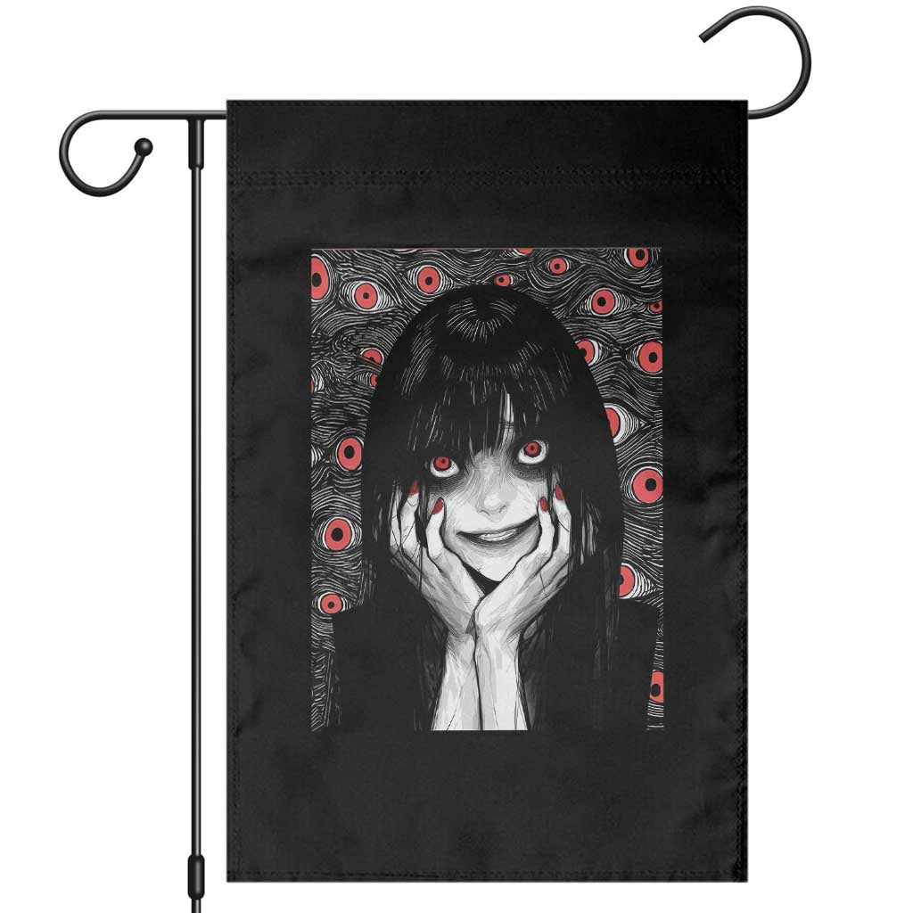 Horror Anime Girl Manga Creepy Halloween Garden Flag TS09 Black Print Your Wear