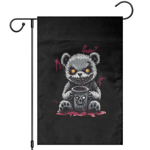 Emo Bear Coffee Creepy Halloween Garden Flag TS09 Black Print Your Wear
