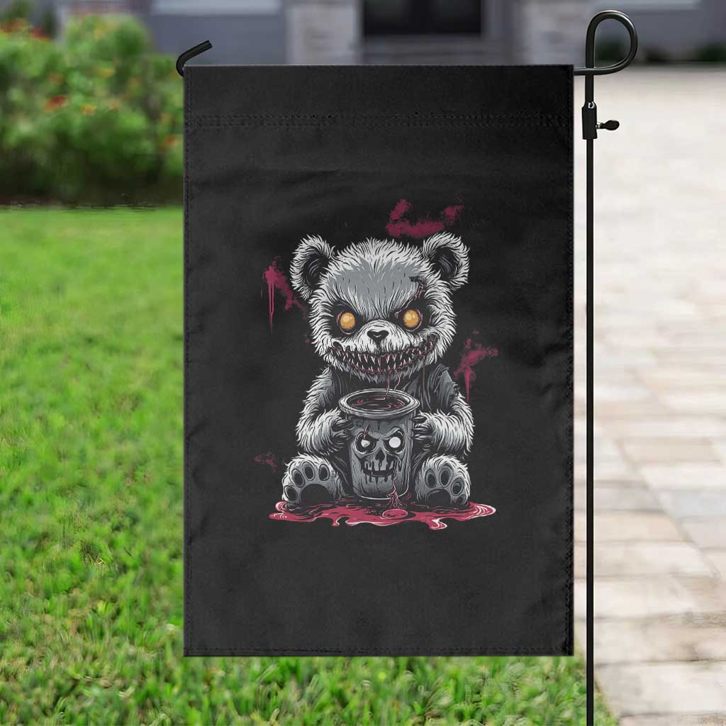 Emo Bear Coffee Creepy Halloween Garden Flag TS09 Print Your Wear