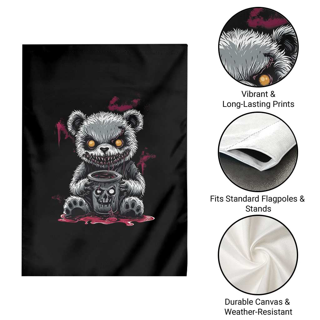 Emo Bear Coffee Creepy Halloween Garden Flag TS09 Print Your Wear