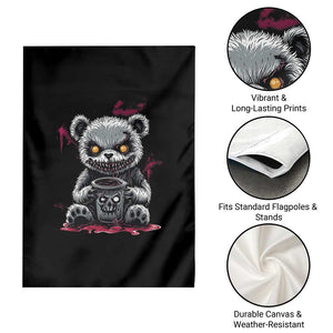Emo Bear Coffee Creepy Halloween Garden Flag TS09 Print Your Wear