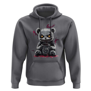 Emo Bear Coffee Creepy Halloween Hoodie TS09 Charcoal Print Your Wear