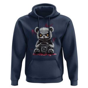 Emo Bear Coffee Creepy Halloween Hoodie TS09 Navy Print Your Wear