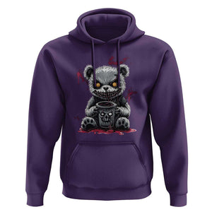 Emo Bear Coffee Creepy Halloween Hoodie TS09 Purple Print Your Wear