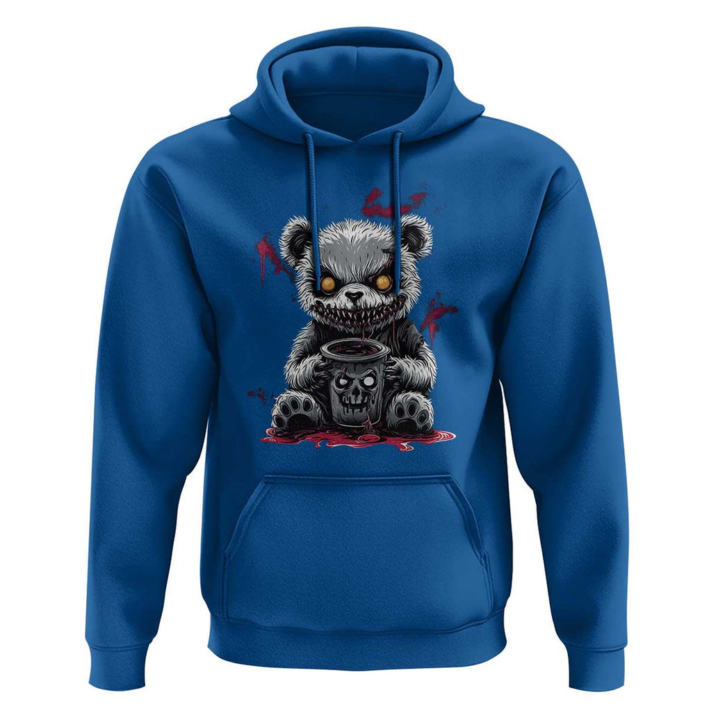 Emo Bear Coffee Creepy Halloween Hoodie TS09 Royal Blue Print Your Wear