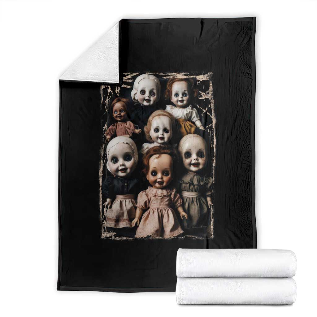 Creepy Dolls Horror Halloween Throw Blanket TS09 Black Print Your Wear