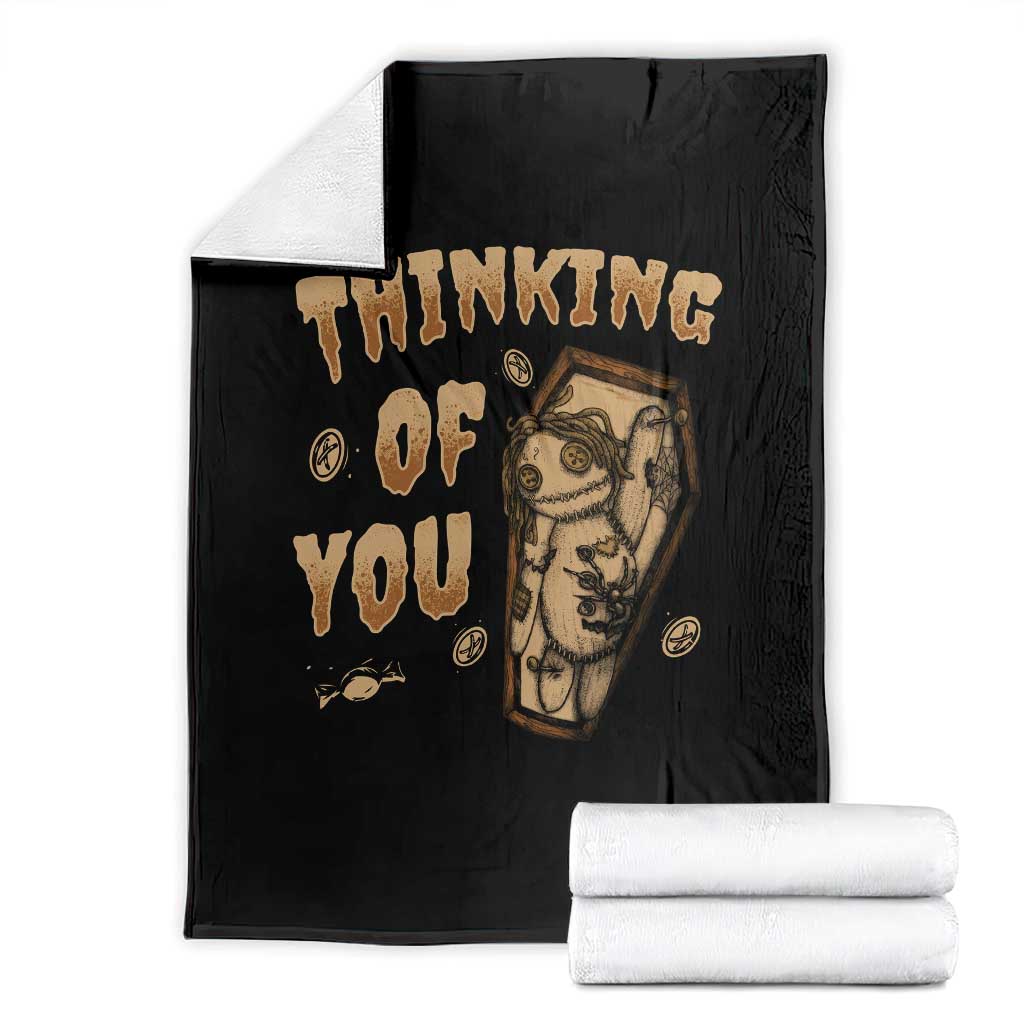 Voodoo Doll Throw Blanket Thinking Of You Horror Halloween TS09 Black Print Your Wear