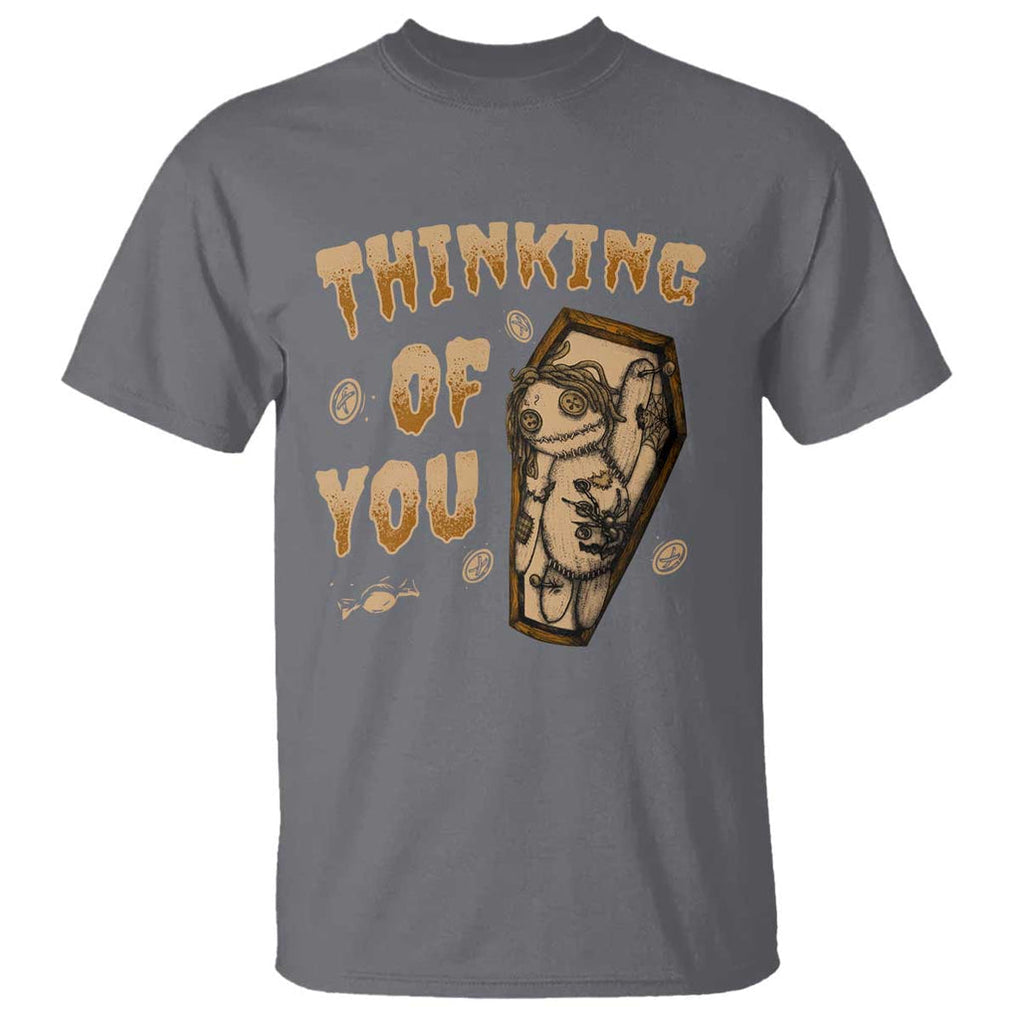 Voodoo Doll T Shirt Thinking Of You Horror Halloween TS09 Charcoal Print Your Wear